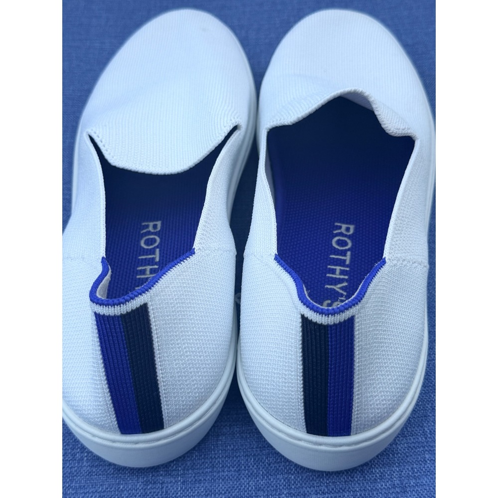 Rothys Mens The RS01 Sneaker Bright White Slip On Knit Shoes Size 11